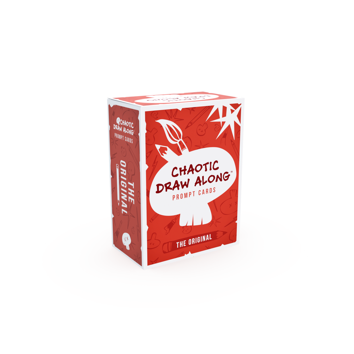 Chaotic Draw Along deck box with a bright red design and whimsical illustrations.