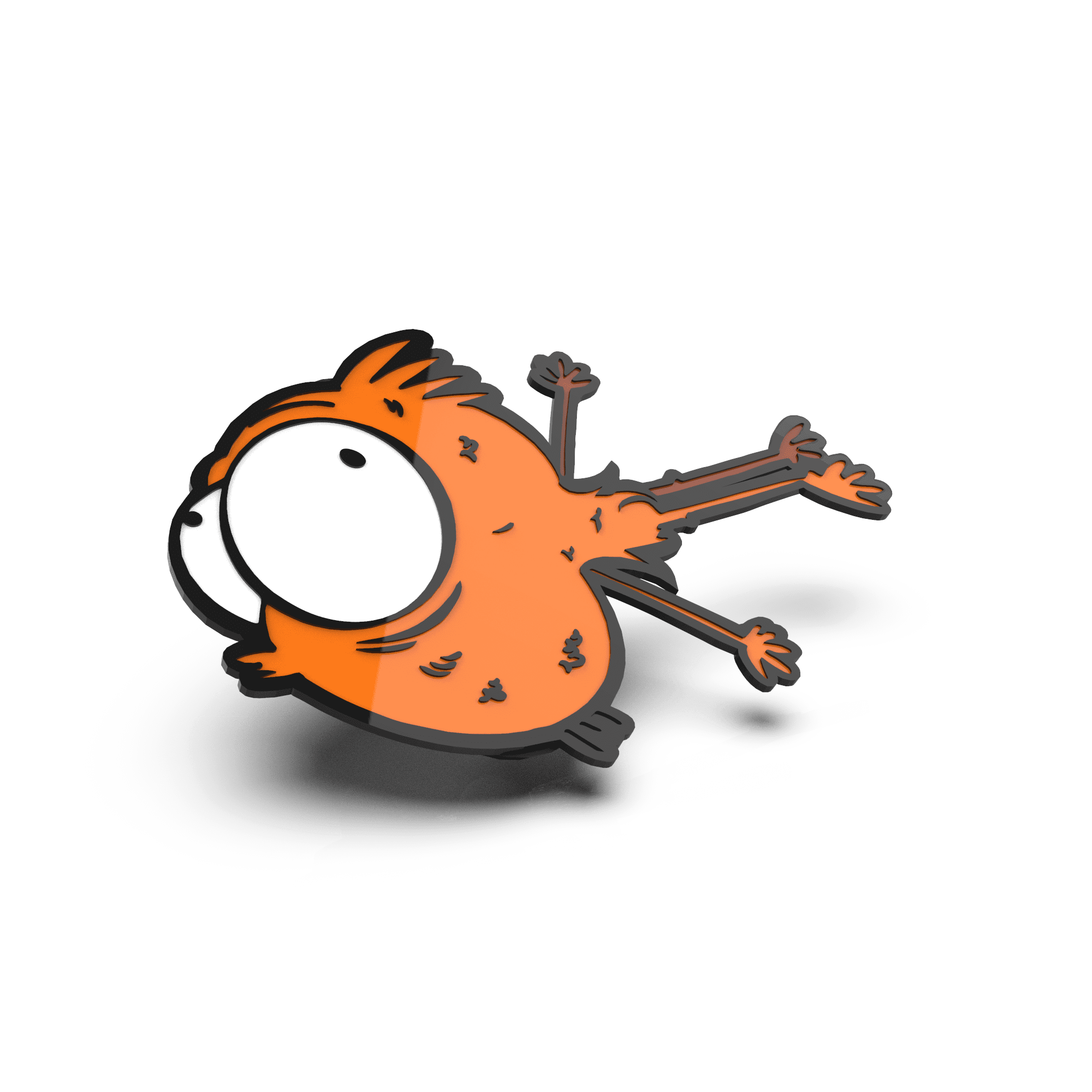 Reverse Mermaid enamel pin, rear view, displaying the textured backing and dual pin clasps for secure attachment.