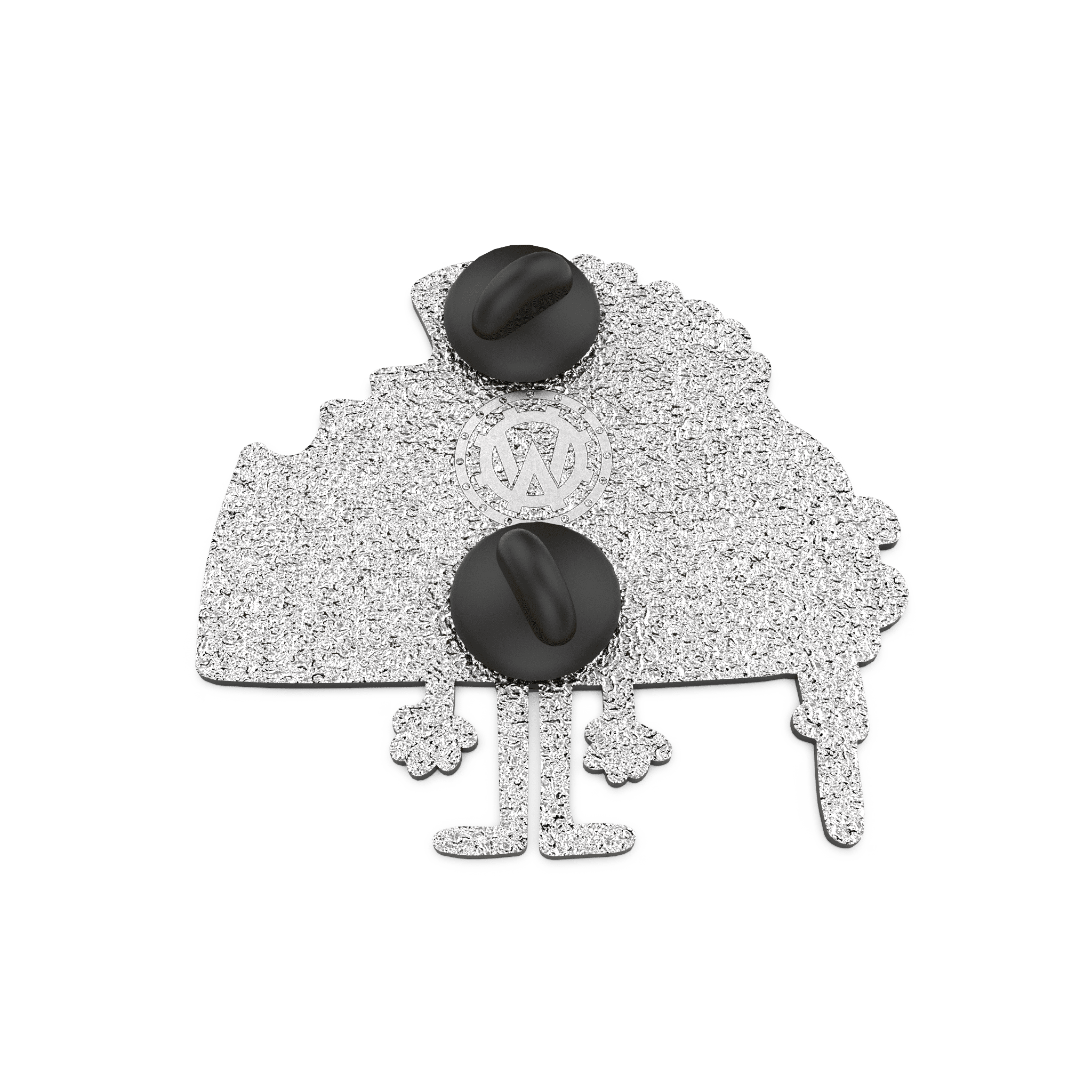 Walking Taco enamel pin presented upright on branded packaging with bold red accents and playful illustrations.