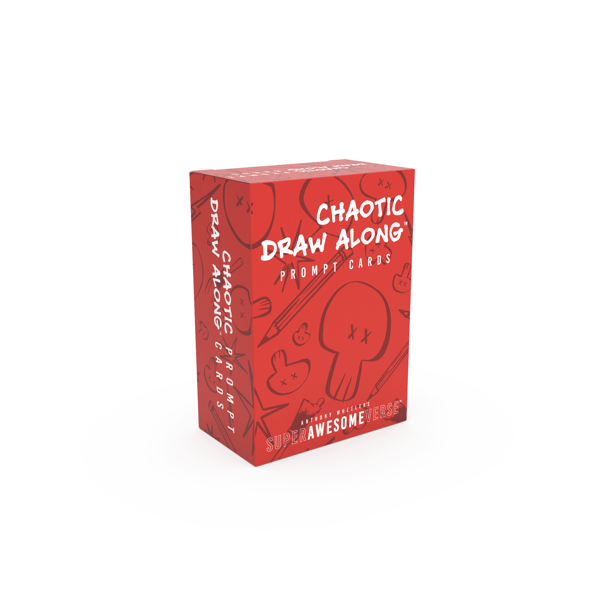 Chaotic Draw Along deck box with a bright red design and whimsical illustrations.